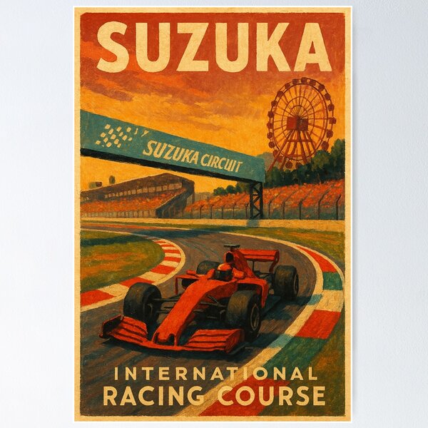 Item preview, Suzuka Circuit with Formula Race Car and Ferris Wheel designed and sold by placesonearth.