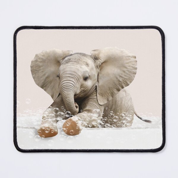 Item preview, Baby Elephant in Bathtub Pink Print, Elephant Bathing, Animals in Bathtub Art by Synplus designed and sold by synplus.