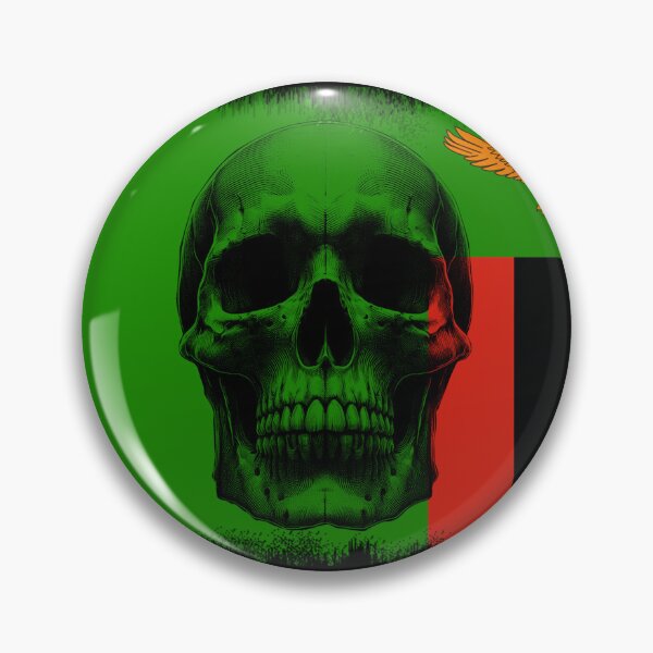 Item preview, ZAMBIA SKULL FLAG NATION RAREART COUNTRY HALLOWEEN #ogirdor designed and sold by ogirdorgraphics.