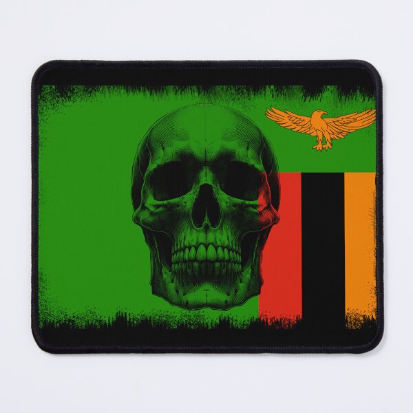 Item preview, ZAMBIA SKULL FLAG NATION RAREART COUNTRY HALLOWEEN #ogirdor designed and sold by ogirdorgraphics.