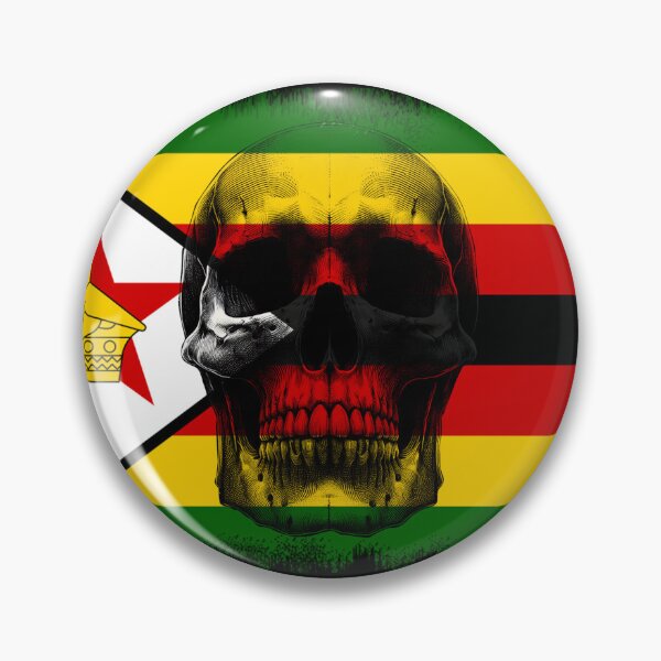 Item preview, ZIMBABWE SKULL FLAG NATION RAREART COUNTRY HALLOWEEN #ogirdor designed and sold by ogirdorgraphics.