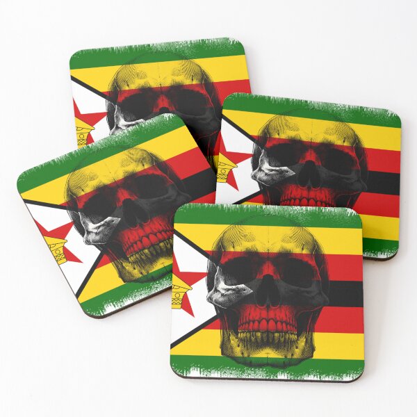 Item preview, ZIMBABWE SKULL FLAG NATION RAREART COUNTRY HALLOWEEN #ogirdor designed and sold by ogirdorgraphics.