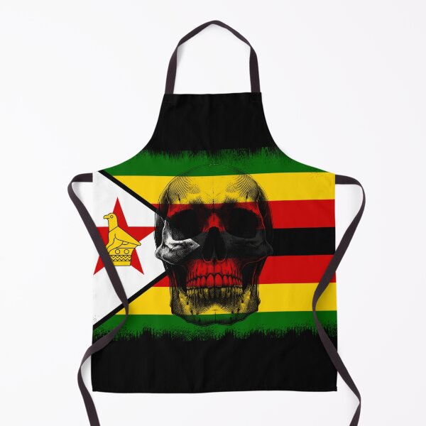 Item preview, ZIMBABWE SKULL FLAG NATION RAREART COUNTRY HALLOWEEN #ogirdor designed and sold by ogirdorgraphics.
