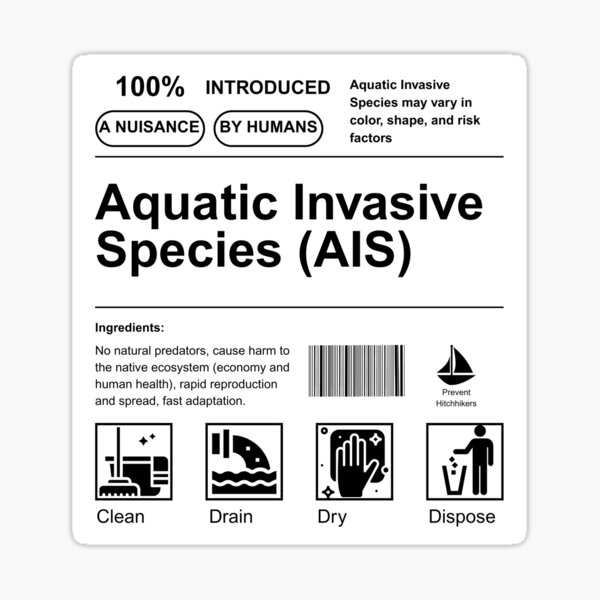 Artikel-Vorschau von Etikett für invasive Wasserarten, designt und verkauft von koronislake.