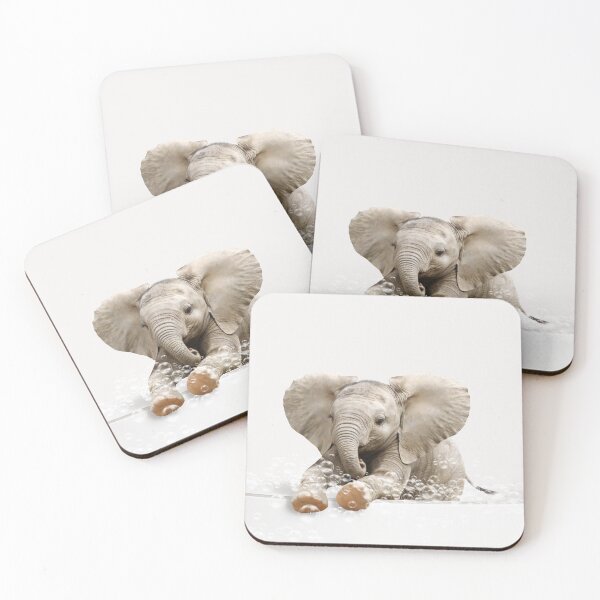 Item preview, Baby Elephant in Bathtub Neutral Print, Elephant Bathing, Animals in Bathtub Art by Synplus designed and sold by synplus.
