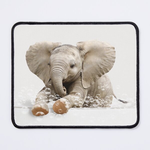 Item preview, Baby Elephant in Bathtub Neutral Print, Elephant Bathing, Animals in Bathtub Art by Synplus designed and sold by synplus.