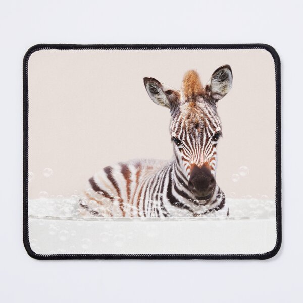 Item preview, Baby Zebra in Bathtub Pink Print, Zebra Bathing, Animals in Bathtub Art by Synplus designed and sold by synplus.