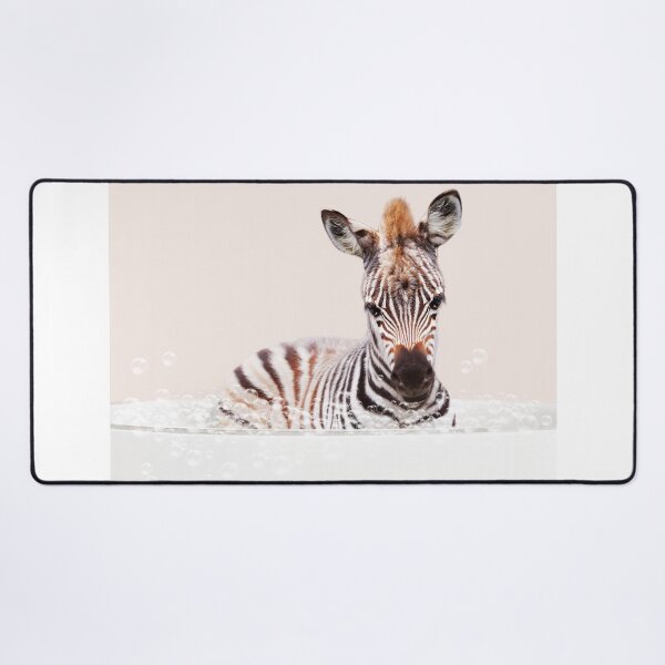 Item preview, Baby Zebra in Bathtub Pink Print, Zebra Bathing, Animals in Bathtub Art by Synplus designed and sold by synplus.