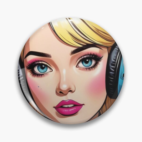 Item preview, Vibrant Girl with Headphones – Pop Art Anime Vibes designed and sold by MainChar-Vibes.