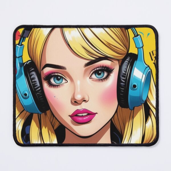 Item preview, Vibrant Girl with Headphones – Pop Art Anime Vibes designed and sold by MainChar-Vibes.