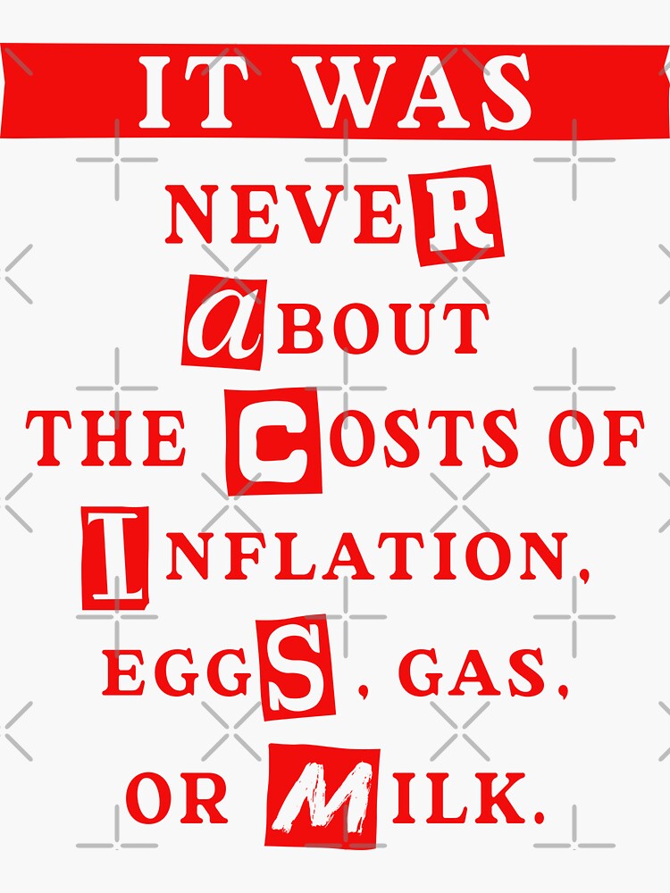 Thumbnail 3 of 3, Sticker, It Was Never About The Price Of Eggs Subtle T-shirt designed and sold by EthosWear.