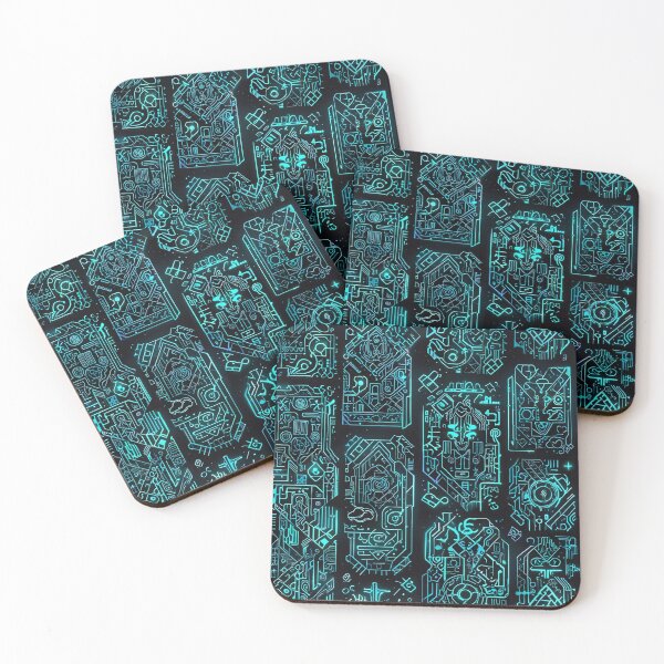 Item preview, Abstract futuristic digital motifs, blending ancient scripts designed and sold by CoolPixels.