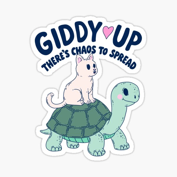 Artikel-Vorschau von Giddy Up Chaos Crew – Katze auf Schildkröte, designt und verkauft von Jess.a.creates.