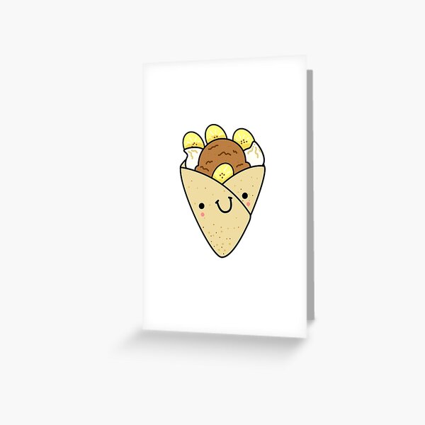 Vista previa del artículo con la obra «Crepe de plátano kawaii y helado de chocolate», diseñado y vendido por kawaiilife.