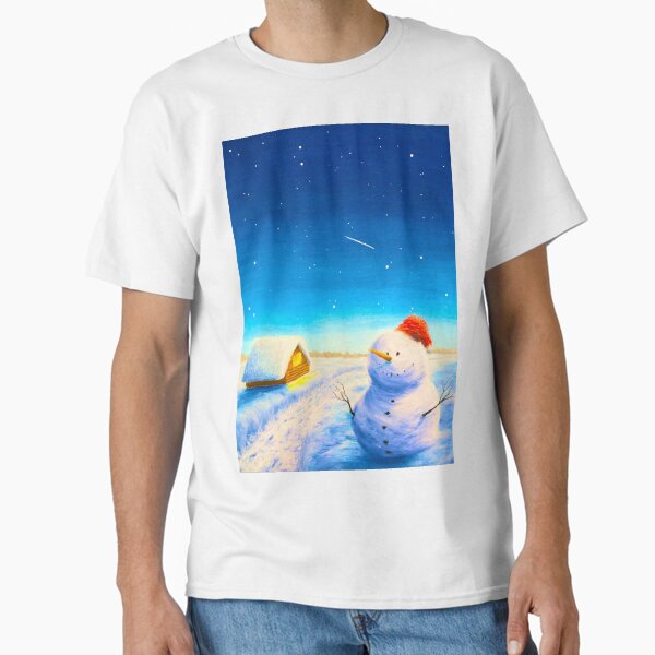 Item preview, The snowman and house winter landscape designed and sold by Takuma-Art.