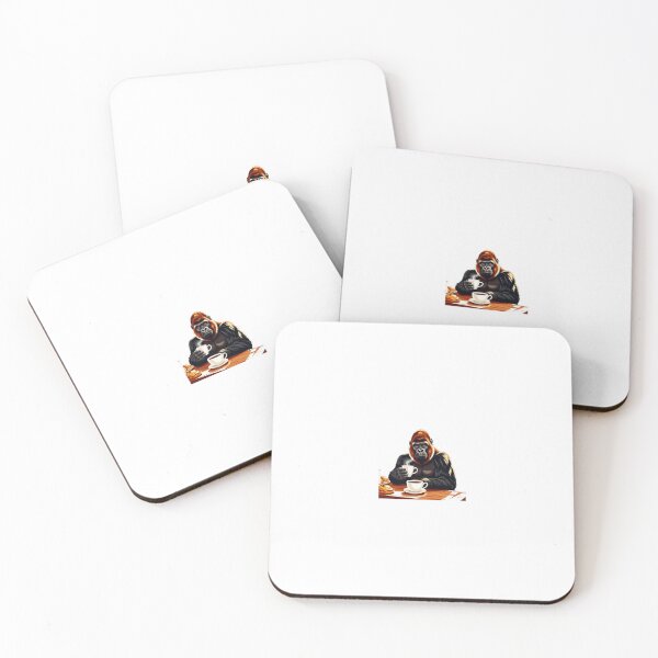 Item preview, Gorilla drinking coffee designed and sold by Kenji11.