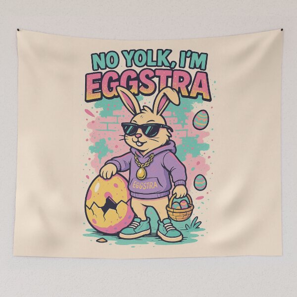 Item preview, No Yolk, I’m Eggstra – Funny Urban Easter Bunny  designed and sold by Wesbro0.