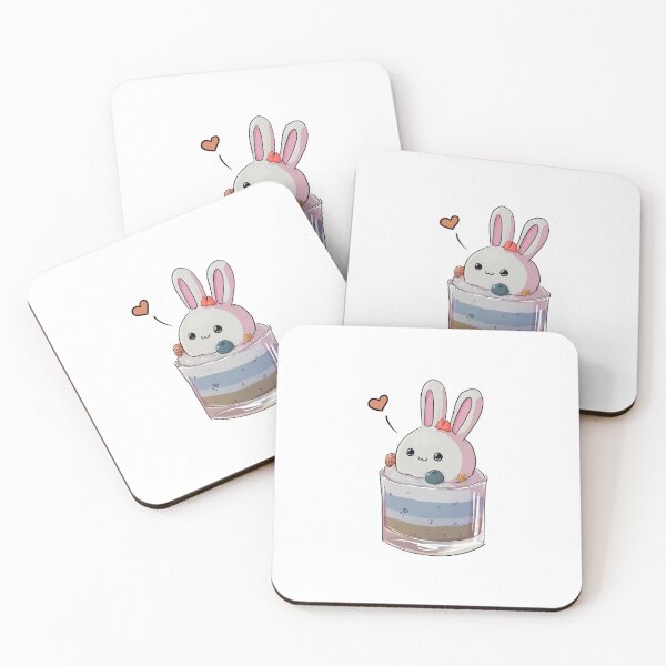 Artikelvorschau, Häschen-Dessert entworfen und verkauft von Cute & Funny Hand-Drawn Prints | Happy Doodle Friends Shop.