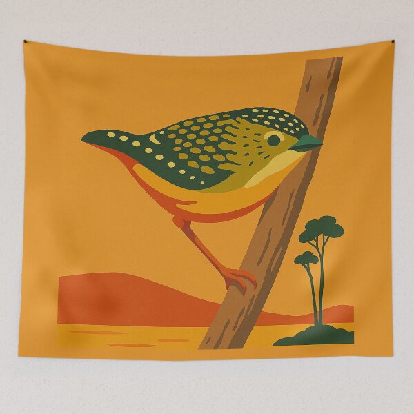 Item preview, Golden Pardalote – Retro Australiana Bird Art designed and sold by MRageebArt.