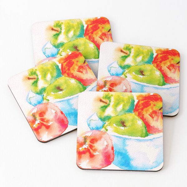 Item preview, Red and Green Apples Watercolor Painting Art Still Life designed and sold by Sarah  Rajkotwala.
