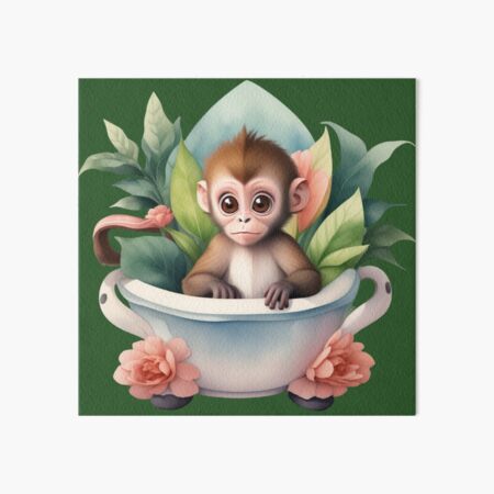 Item preview, Teacup Treetop – Baby Monkey in Bloom designed and sold by CharmingGarden.