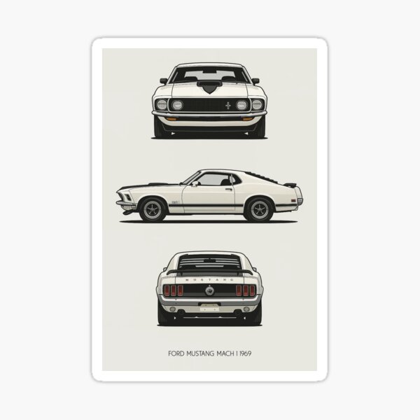 Item preview, 1969 Ford Mustang Mach 1 – Classic Muscle Car Triple-View  designed and sold by TheArtOfCar.