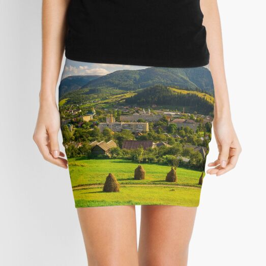 beautiful rural landscape in mountains Mini Skirt