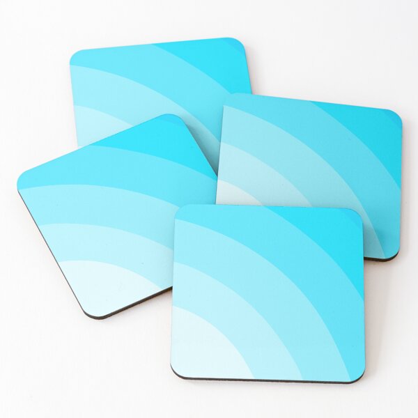 Item preview, Minimalist Abstract Curves from Light Blue to Dark Blue Green designed and sold by JulzPink.