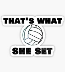 Pegatina Trending Volleyball Pun "Eso es lo que ella puso" Divertido