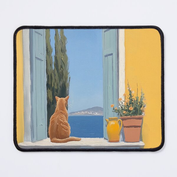 Item preview, Cat’s View Over Aegean Bliss designed and sold by junkydotcom.