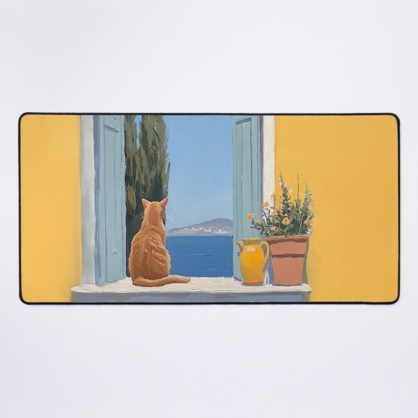 Item preview, Cat’s View Over Aegean Bliss designed and sold by junkydotcom.