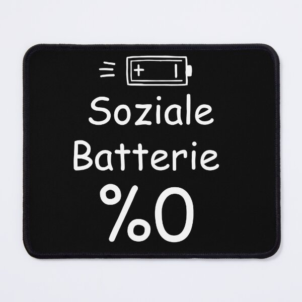 Item preview, Soziale Batterie 0% – Lustiger Spruch für Introvertierte Deutsch Design designed and sold by Oblivyum.