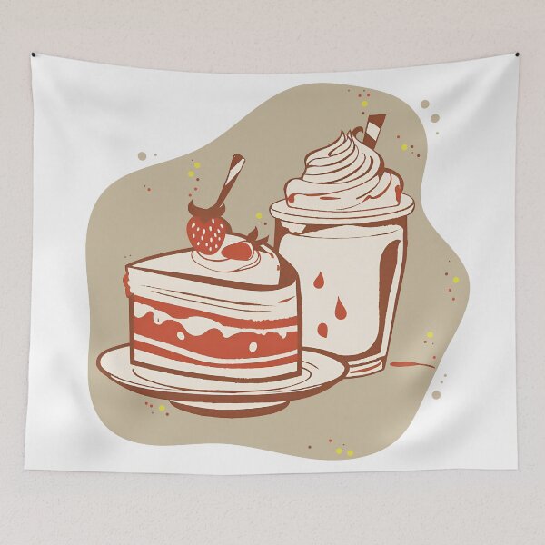 Item preview, A delicious cake and milkshake snack designed and sold by PlushiSketch.
