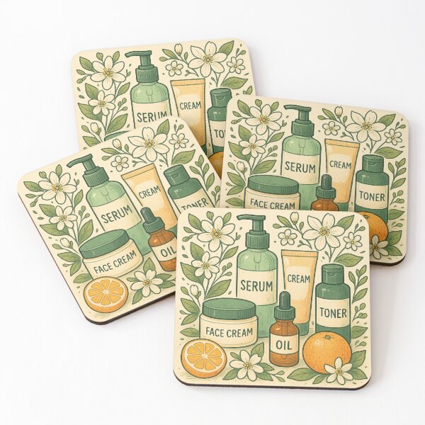 Item preview, Botanical Skincare Illustration with Natural Citrus and Flowers designed and sold by Tarn.