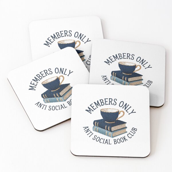 Item preview, Members only Anti Social Book Club coffee cup books  designed and sold by SkeletonsDanger.