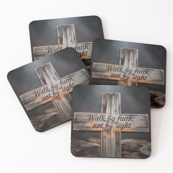 Item preview, Cruz de madera Camina por la fe, no por la vista Arte de pared designed and sold by GossApparel.