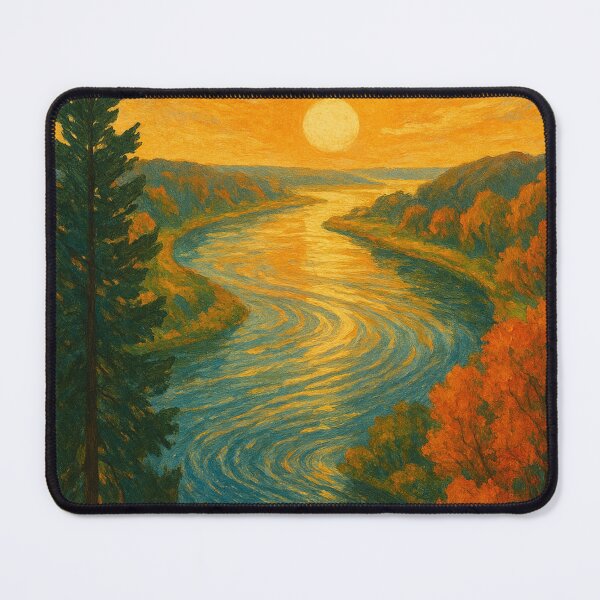 Item preview, Golden Sunset Over Lithuania’s Nemunas River designed and sold by Places On Earth.