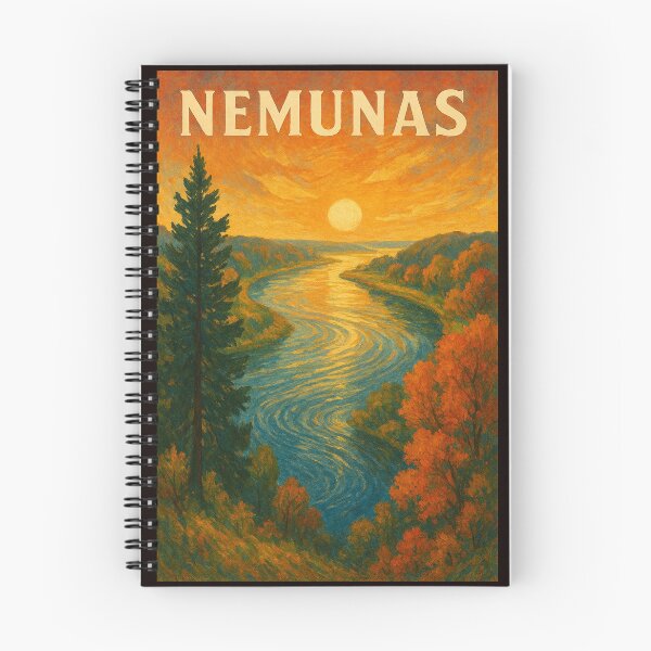 Item preview, Golden Sunset Over Lithuania’s Nemunas River designed and sold by Places On Earth.