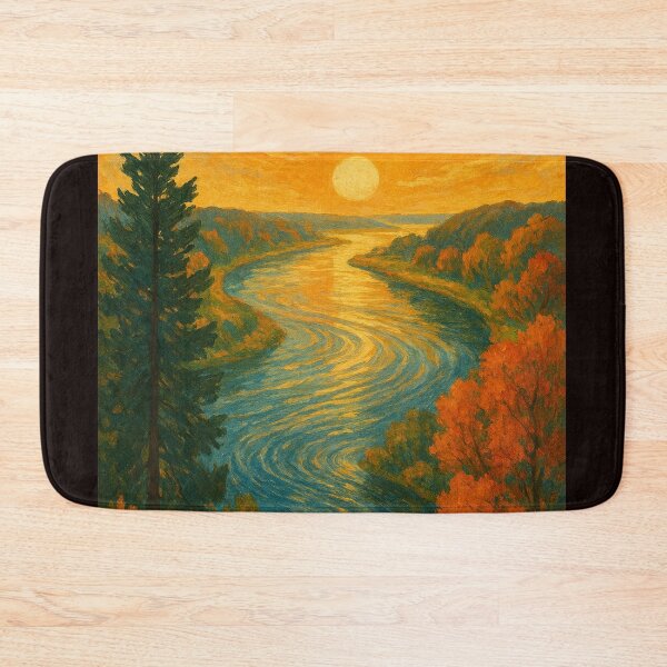 Item preview, Golden Sunset Over Lithuania’s Nemunas River designed and sold by Places On Earth.