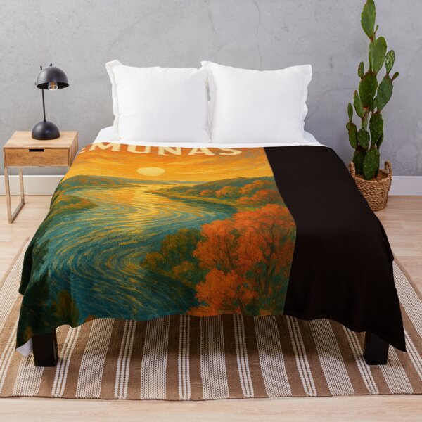 Item preview, Golden Sunset Over Lithuania’s Nemunas River designed and sold by Places On Earth.