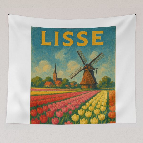 Item preview, Tulip Fields and Historic Church in Lisse, Netherlands designed and sold by Aryabek.