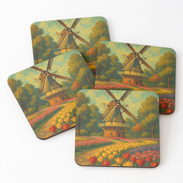Item preview, Keukenhof Gardens Windmill and Colorful Tulip Walkway designed and sold by Aryabek.