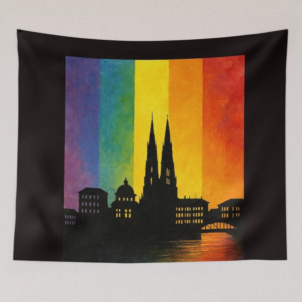 Item preview, Uppsala Skyline with Rainbow Pride Colors designed and sold by Aryabek.