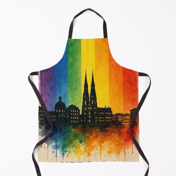 Item preview, Uppsala Sweden Watercolor Skyline with LGBTQ Colors designed and sold by Aryabek.