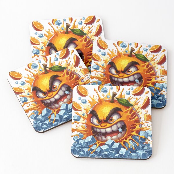 Item preview, Orange Crush - A big evil orange among ice cubes designed and sold by SplashPixel.