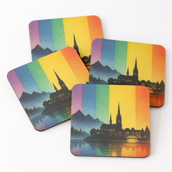 Item preview, Queenstown Skyline with Rainbow Pride Backdrop designed and sold by Aryabek.