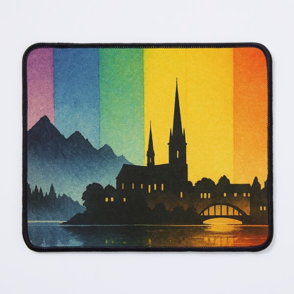 Item preview, Queenstown Skyline with Rainbow Pride Backdrop designed and sold by Aryabek.