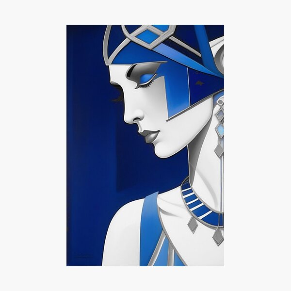 Item preview, Art Deco Blue Lady designed and sold by ZEJUFANTASY8.