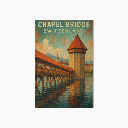 Vista previa del artículo con la obra «Puente de la Capilla y Torre del Agua Histórica, Lucerna», diseñado y vendido por Aryabek.