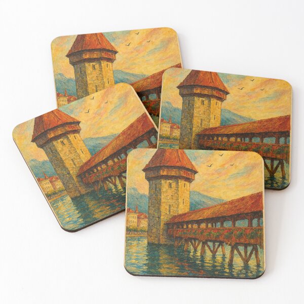 Item preview, Chapel Bridge and Water Tower at Sunset, Lucerne designed and sold by Aryabek.